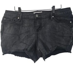 Torrid Denim Black Cut Off Frayed Hem Jean Shorts Plus Size 18‎ High Rise Edgy